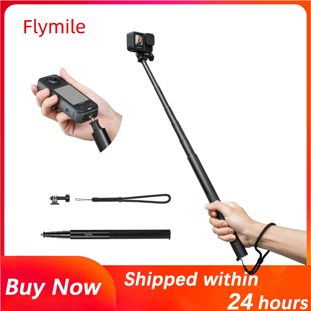 1,3 m unsichtbarer Selfie-Stick für DJI Osmo 360/Action 6 5 Pro 4/Insta360 X5 X4/Ace Pro 2, mit 1/4 Schraube, kompaktes Reisezubehör