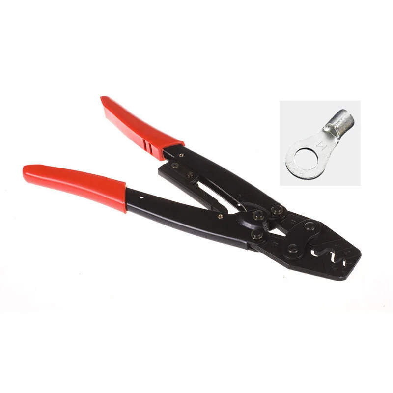 

HS-16 Crimper Plier Ratchet Crimping Tool for Non-Insulated Terminals AWG 16-5 Polished Jaw Pressure Regulating Device Hand Tool