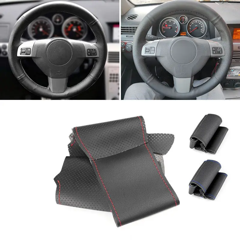 

Изготовленная вручную кожа из микрофибры для Opel Astra H Vauxhall Holden Astra 04-09 Vectra C Zaflra B, чехол на руль автомобиля