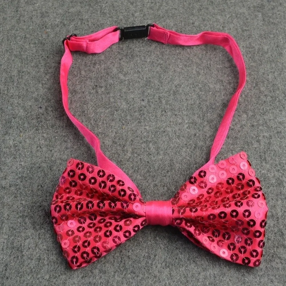 Sequin Children Bow Tie Pre-Tied Adjustable Bowknot Decoration Handsome Stage Performance Costume Stage Performance