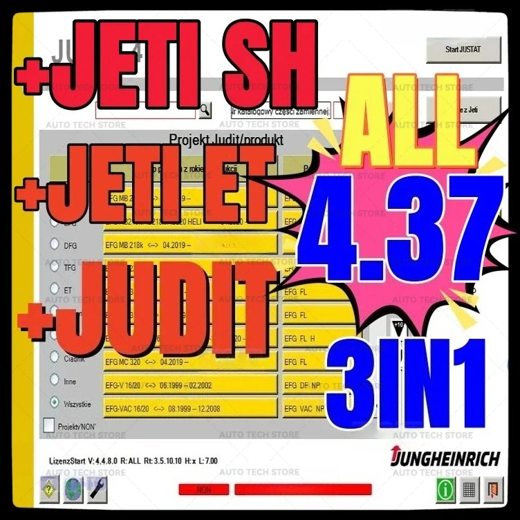 2025 new Jungheinrich JETI ET 4.37 parts catalouge +judit 4.37 Diagnostic + JETI SH Repair 4.37 3software
