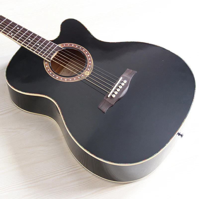 

Overstock Clearance Acoustic Guitar 40Inch 6 String Spruce Top High Glossy Folk Guitar with EQ Minor Flaw Black&Natural