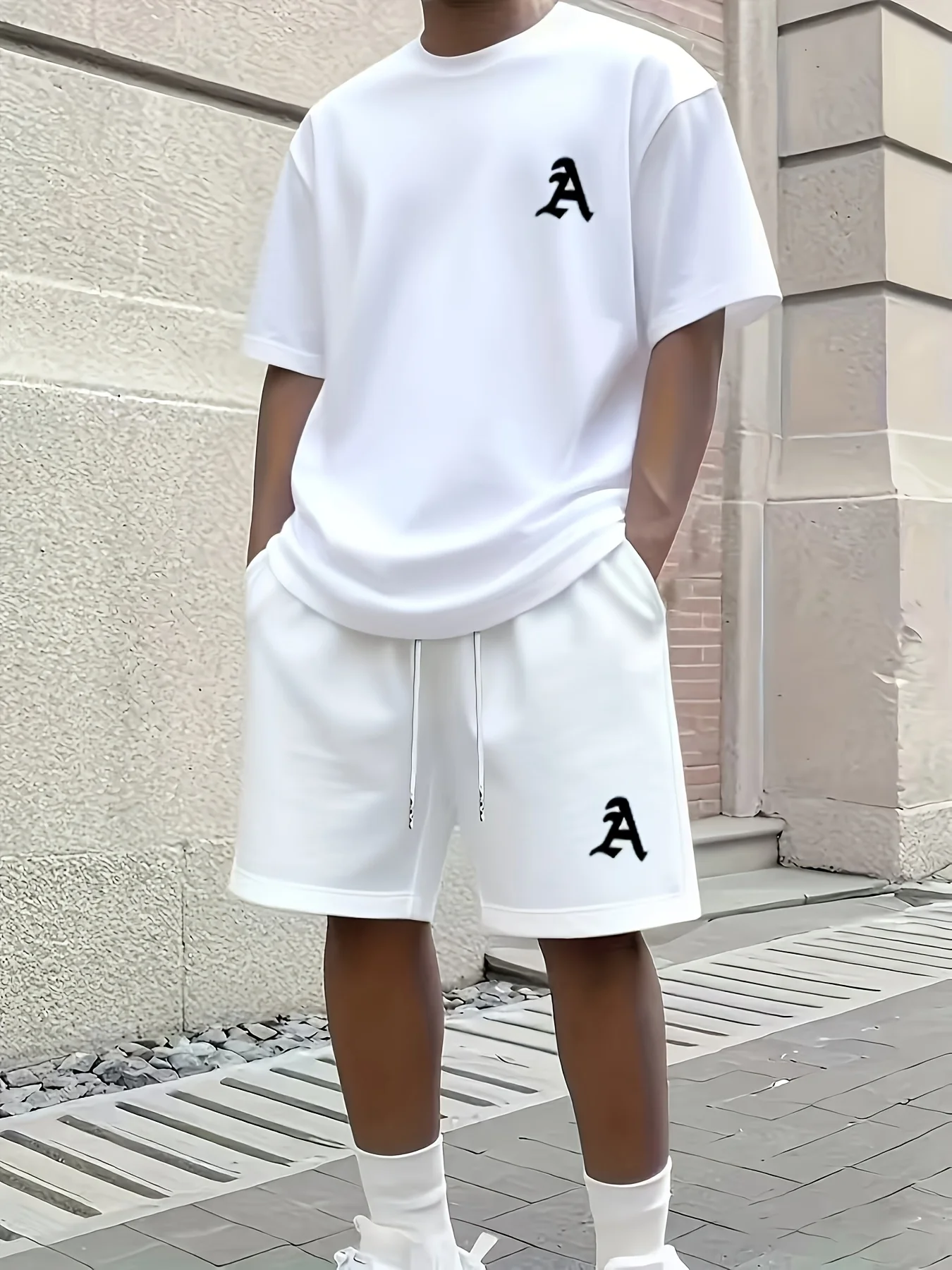 بلون تي شيرت رجالي مجموعة تي شيرتات قصيرة للأطفال سريعة الجافة تنفس قصيرة الأكمام المحملة الرباط السراويل 2 قطعة مجموعة جديد الرجال بدلة رياضية #3