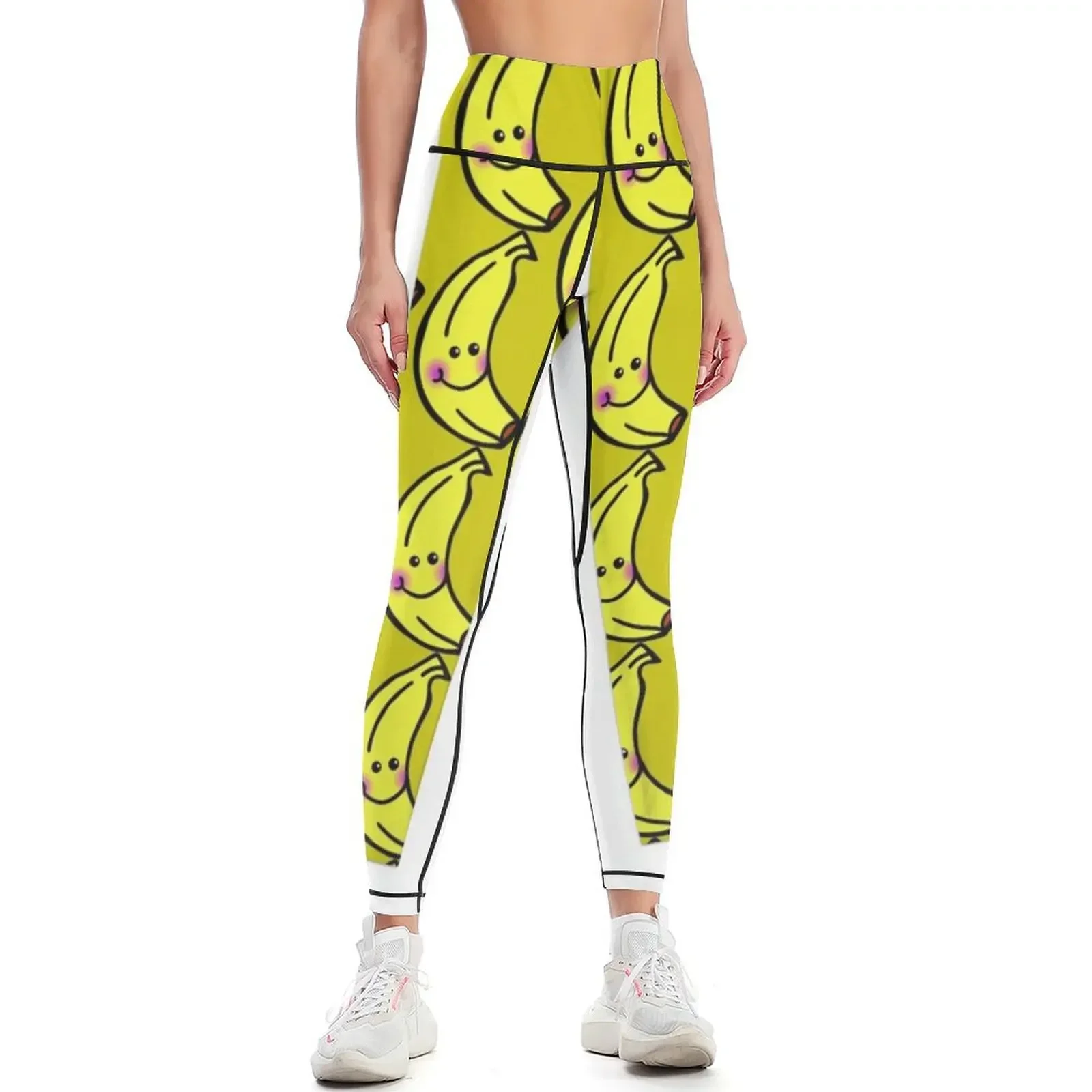 

Happy Yellow Banana Cartoon Doodle Leggings Women's gym sportswear woman gym 2025 Sports pants for sport pants Womens Leggings
