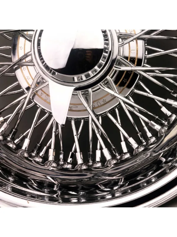 Suitable for custom chrome-plated steel wire spoke rims, 72/100/120 spokes, 13x7/15x7 sizes, 4-pack.