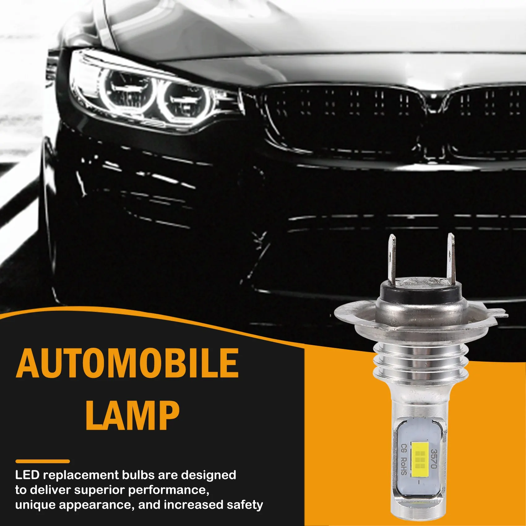 4PCS Mini H7 + H7 Combo LED Headlight Kit Bulbs High Low Beam 240W 52000LM 6000K Kit Super White