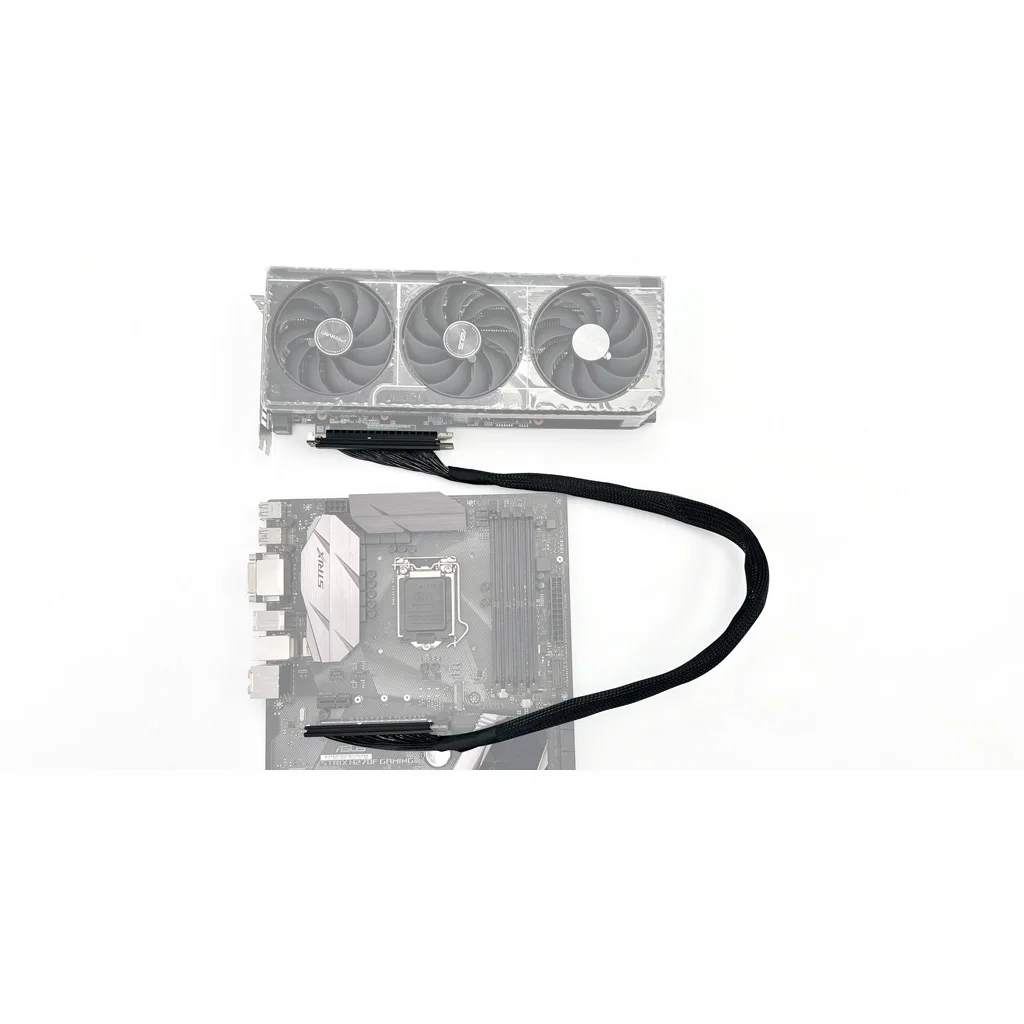 PCIe 5.0 x8 Dual Reverse GPU Extension Cable 256Gbps Lossless Riser 90/180/270Degree Adapter For RTX 5070 RX 9070 Graphics Cards