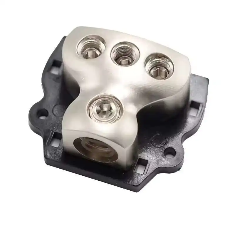 Auto 1X 0 In / 3X 4 Gauge Out Way Terminal Splitter Stromverteilerblock Audio Sicherungshalter