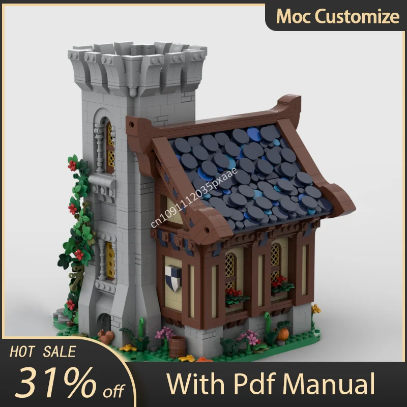 MOC-décennie s de construction de château de modularité pour enfants, maison et tour médiévales, briques d'assemblage créatives, jouets de bricolage, cadeaux de Noël, 2633 pièces