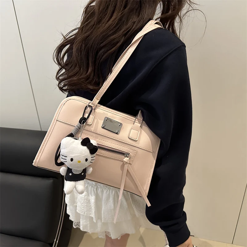 

Trendy Women's Double oulder Bag 2025 New Versatile Ba Pa Multi-Use Single oulder Slant Cross Tote Bag Soft Handbag
