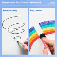 Electrostatic Whiteboard Sticker Removable Reusable Teaching Graffiti Drawing Board Household PP Erasable Whiteboard 4