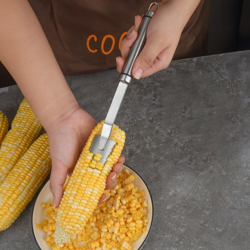 

Stainless Steel Corn Stripper Fast Corn Peeler Handle Convenient Corn Stripper Thresher Corn Cutter Kitchen Gadgets