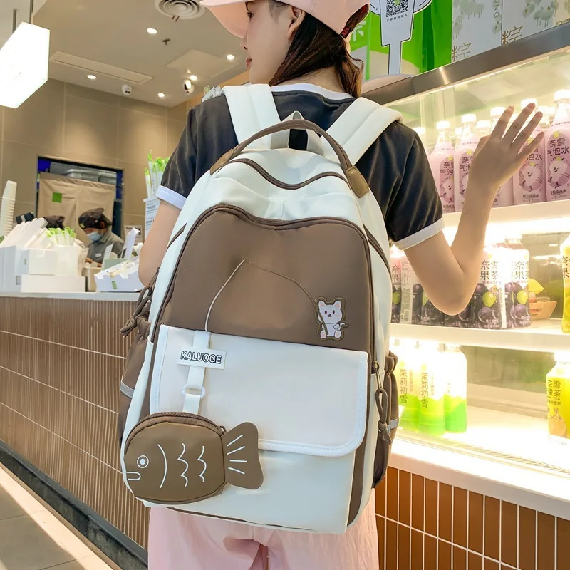 

Fashion Cute High Capacity Student School Backpack College Style Ultralight Trendy Casual Travel Book Bag for Teenager Girl Kids