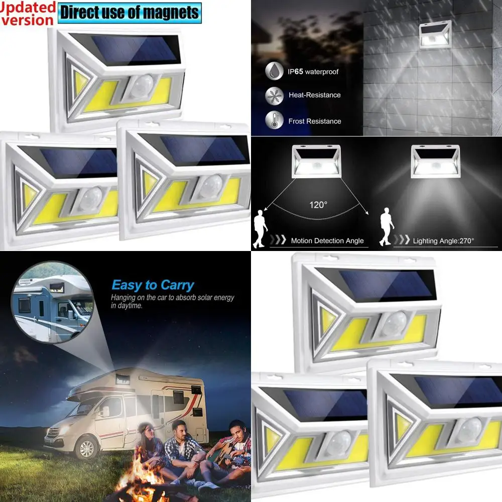 

Enhanced Solar-Powered Motion Sensor Lights: 270° Waterproof, Ultra-Bright for Outdoor Spaces - Ideal for Yards, Garages, Decks