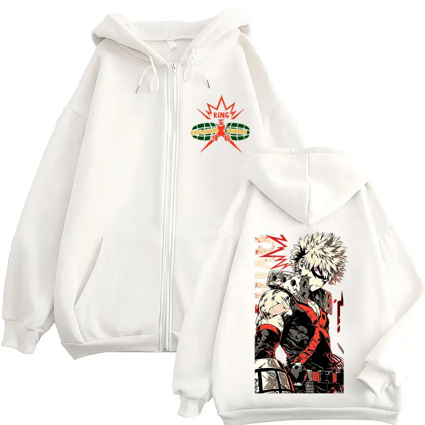Anime My Hero Academia Katsuki Bakugo Reißverschluss-Hoodies Herrenbekleidung Mode Langarm-Kapuzenpullover mit Reißverschluss Mäntel Jacken – Detail 4