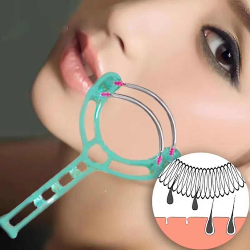 Women Face Hair Removal Epilator Safe Handheld Spring Roller Facial Threading Hair Shaving Makeup Spring Hair Removal Tools