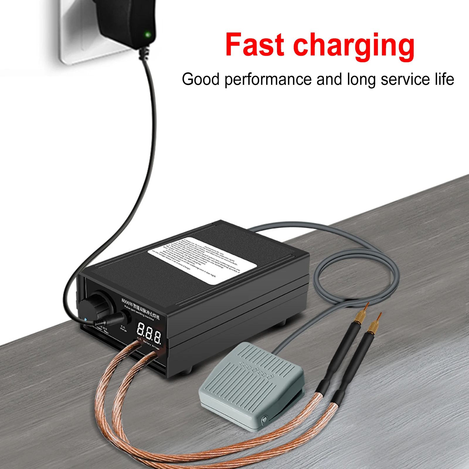 Imagem -04 - Soldador Dobro Inteligente Portátil do Ponto do Pulso Uso Home Controle Pé-operado 8000w 0.3 mm Recharge