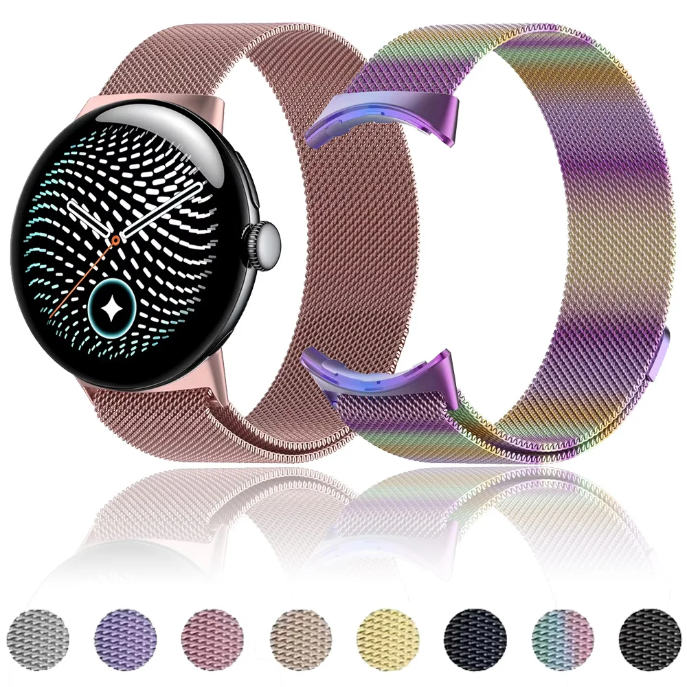 Metallisches Milanaise-Armband für Google Pixel Watch 5/4/3/2/1 45mm 41mm Magnetisches Correa-Band für Google Pixel Watch Smartwatch-Armband