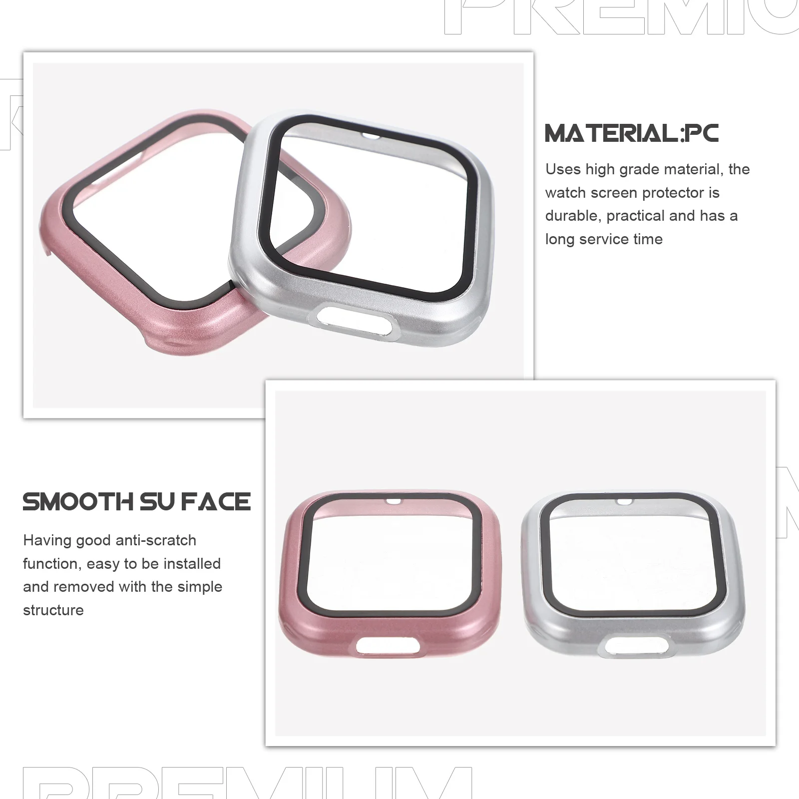 

2 Pcs Scratch-proof Watch Case Screen Protector Shell Wrist Protective Cover Smartwatch