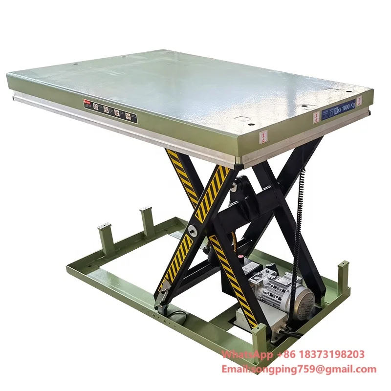 Table élévatrice électrique 1T, plateforme élévatrice à ciseaux hydraulique à vendre