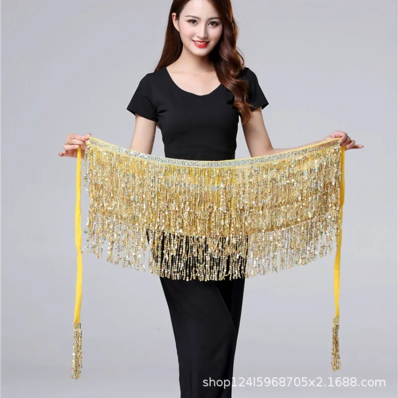 هالوين الرقص الشرقي أداء زي الترتر شرابة وشاح الورك الخصر سلسلة الرقص الهندي وشاح الخصر