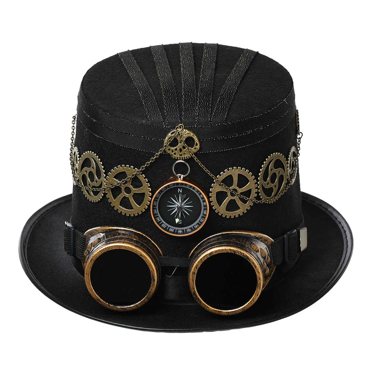 Steampunk Hat Women Men Gothic Punk Cosplay Head Wear Costume Accessories Bowler Fedora