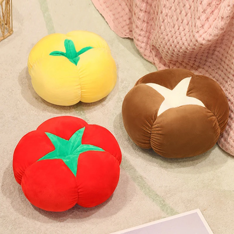 

25-45cm Tomato Mushroom Plush Pillow Soft Vegetable Stuffed Toy Comfortable Persimmon Fruit Sofa Cushion Gift for Girlfriend
