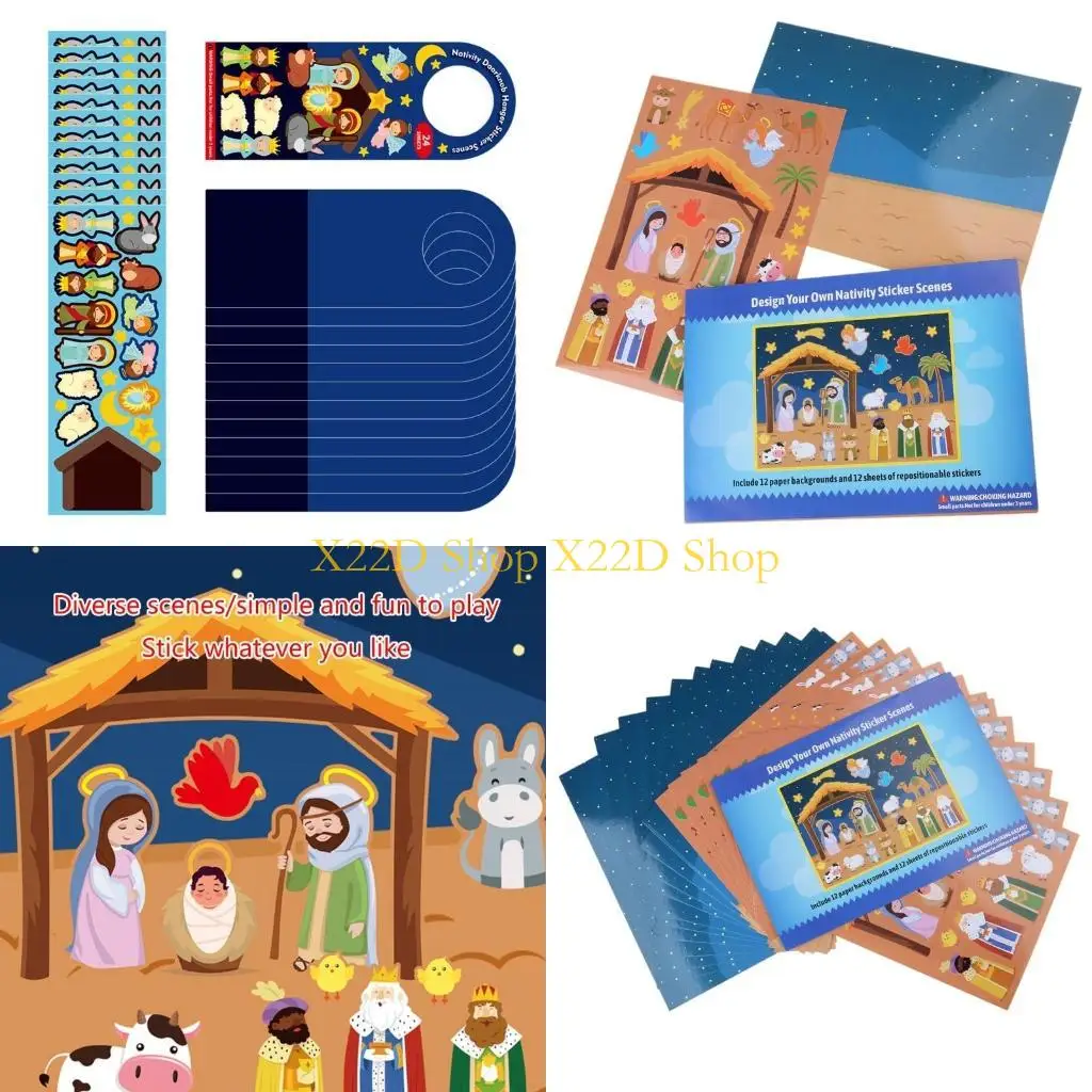 X22D 1 Set Religious Sticky Label Creative Activity DIY Decals Party Decor for Kids