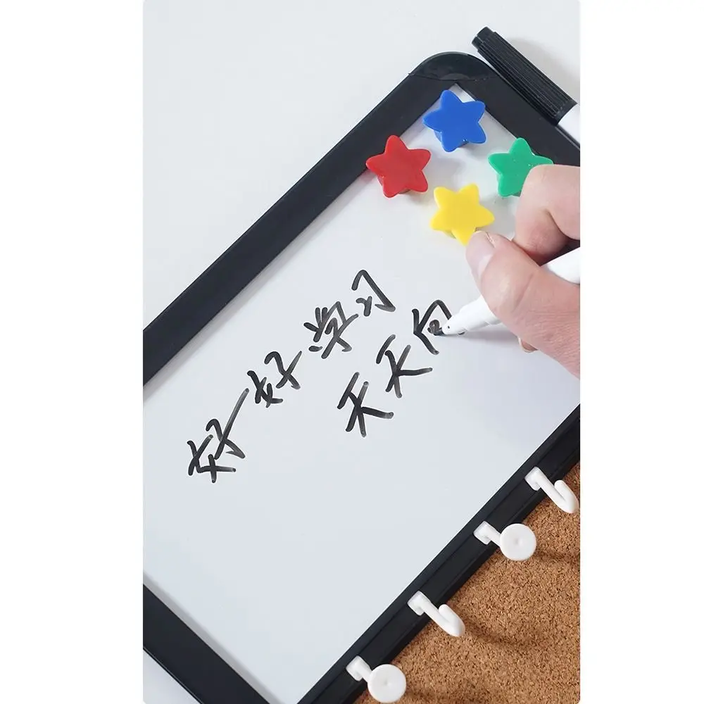 Magnetic Cork Message Board Hanging/Free Standing Decorative Notice Pin Board Set Rotate Stand Metal Frame