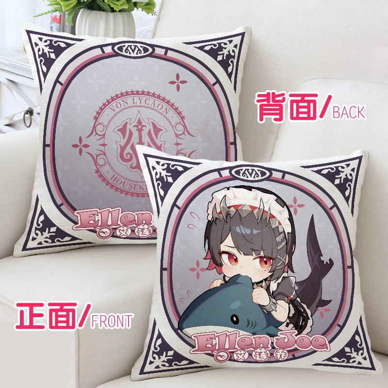 Anime Zenless Zone Zero Ellen Joe Cosplay Throw Pillow Cartoon Back Cushion Backing Block Headrest Adorn Xmas Gift