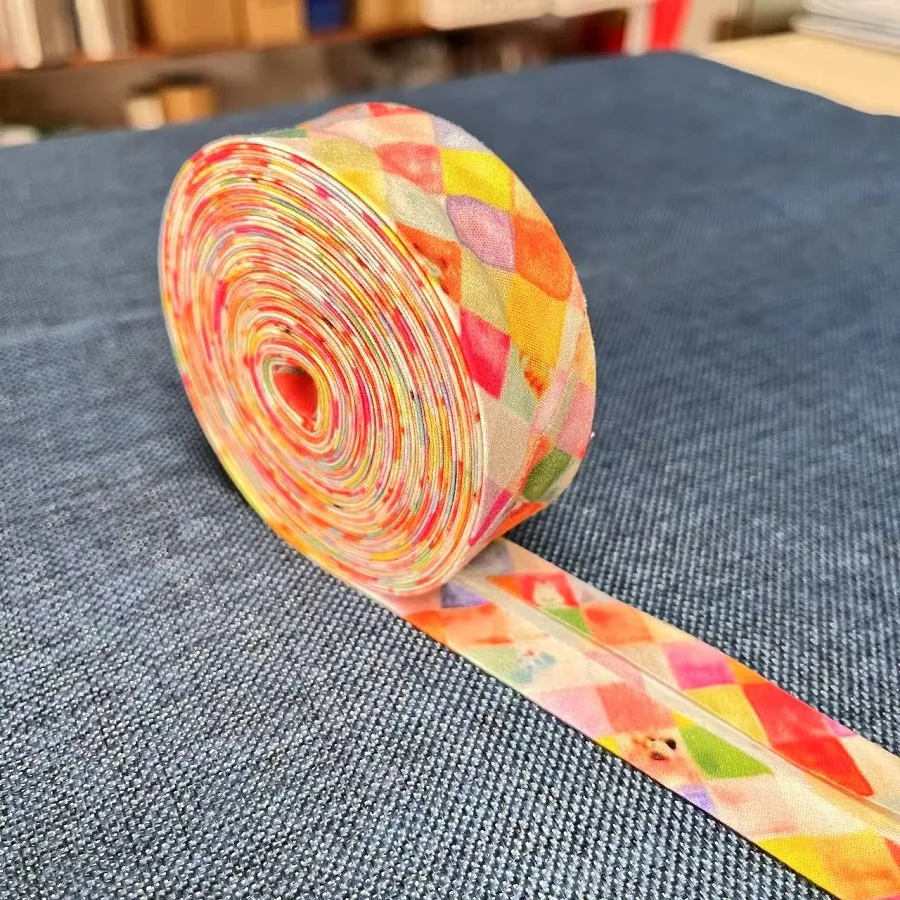 Twill-Bindeband, gepunktet, kariert, Streifenkantenband für handgefertigte Kleidung, Puppenkleidung, Nähbesatz, 100 % Baumwolle, 2,5 cm – Detail 5