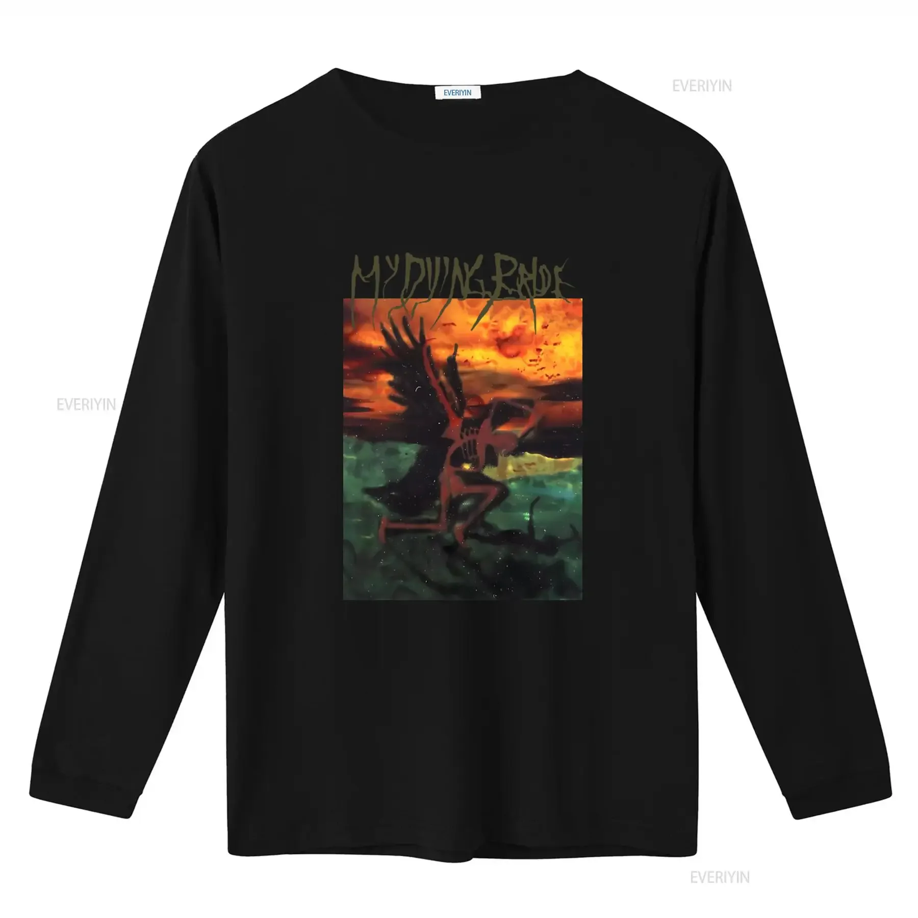 New DTG T shirt My DYING BRIDE the Dreadful Hours Gothic Skeleton with Wings Design vintage Washed Top For Everyday Wear Unisex