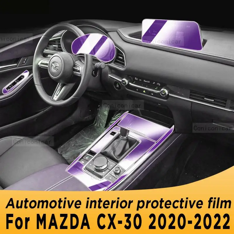 

For MAZDA CX30 2020-2022 Gearbox Panel Navigation Screen Automotive Interior TPU Protective Film Cover Anti-Scratch Accessories