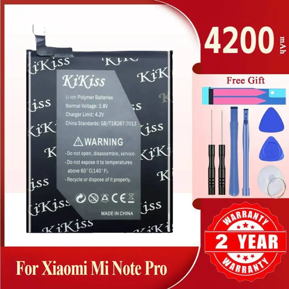 KiKiss Battery For Xiaomi mi Note Pro,BM34,4200mAh