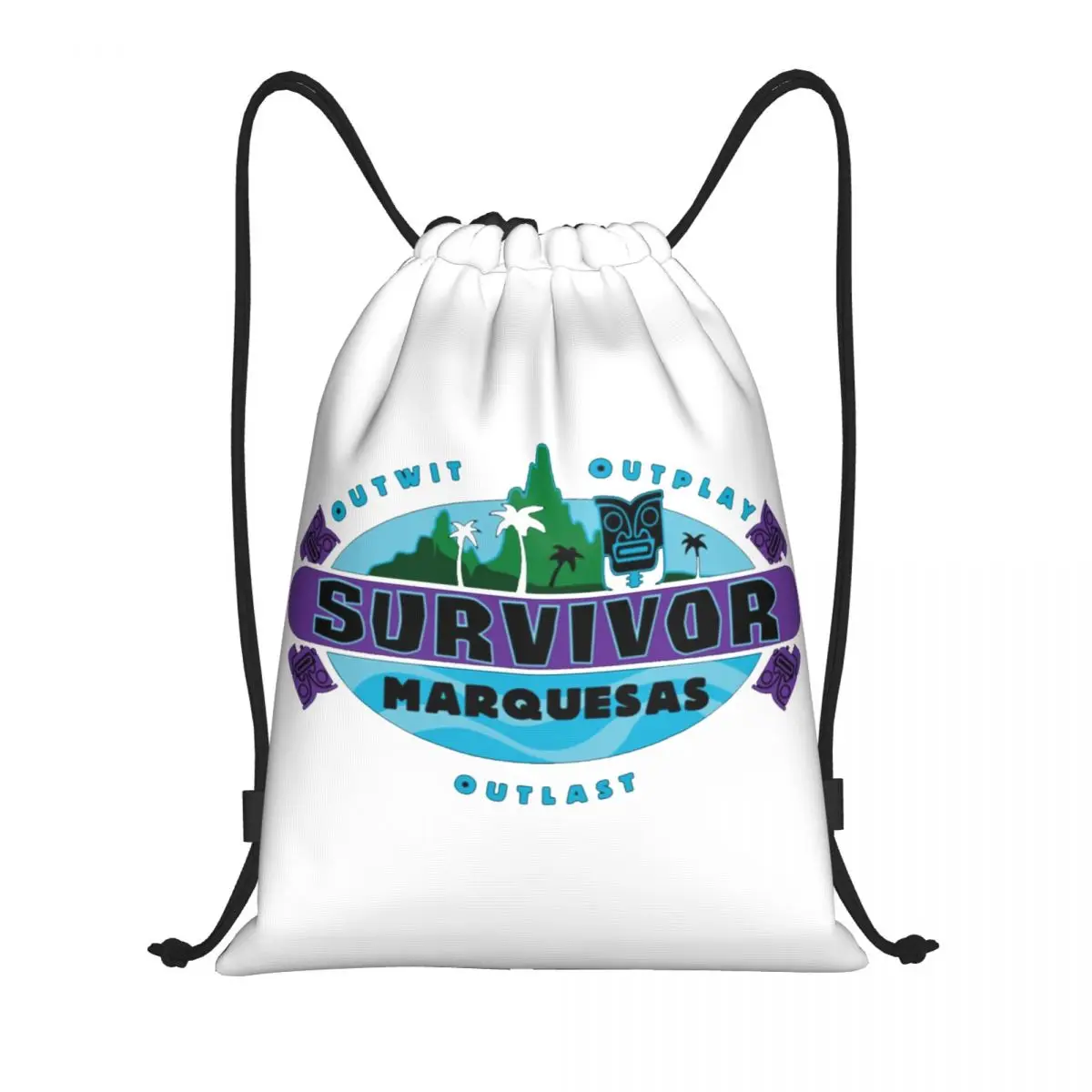 

Реальность ТВ Survivor Marquesas сумки на шнурке для женщин и мужчин портативный спортивный рюкзак для спортзала рюкзаки для хранения покупок