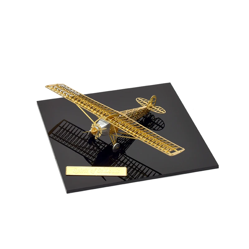 

Brass Metal Spirit Of St. Louis Assembled Static Aircraft Model Handmade DIY Making Three-dimensional Puzzles