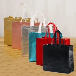 Shiny Laser Foldable Shopping Bag  Eco-Friendly Tote Bags Folding Pouch Portable Shopper Bag Large-capacity Travel Grocery Bag