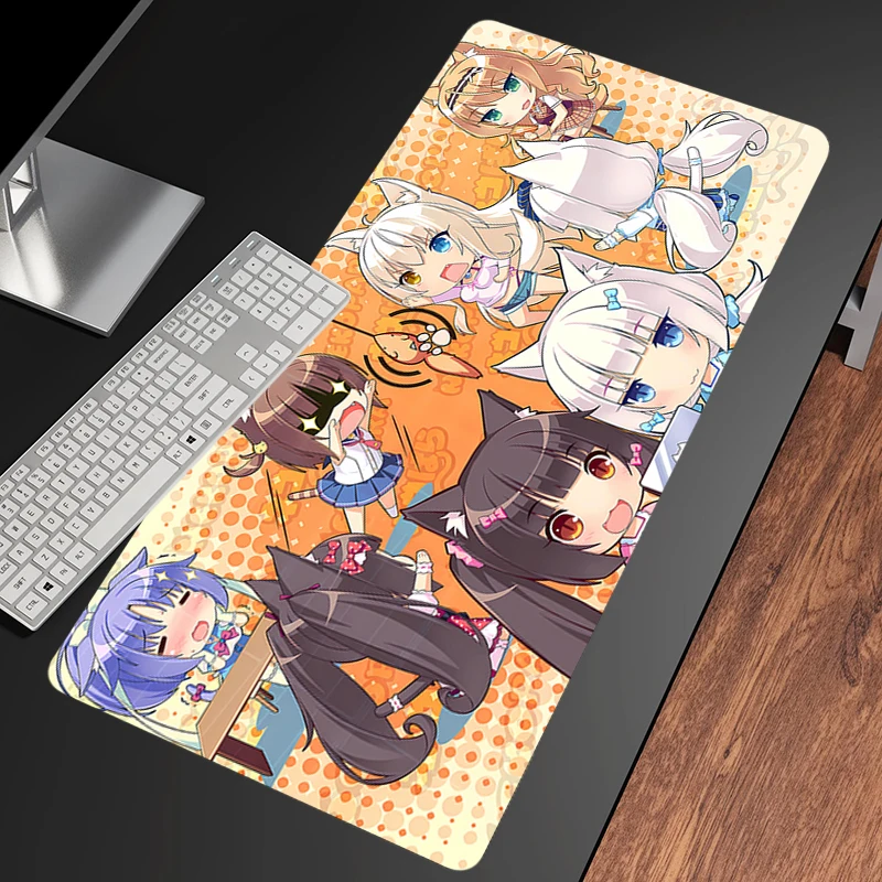 

Mouse pad Nekopara Kawaii Large Game accessories Non-slip rubber Office desk mat Game keyboard pad Desk Mats Anime PC carpet XXL