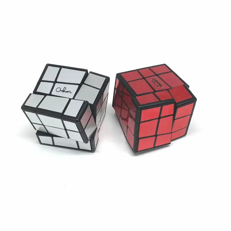 Calvin's Puzzles Oskar Sloppy 3x3x3 Magic Cube Black Body Red Silver Stickers Speed Twisty Puzzle Brain Teasers Educational Toys