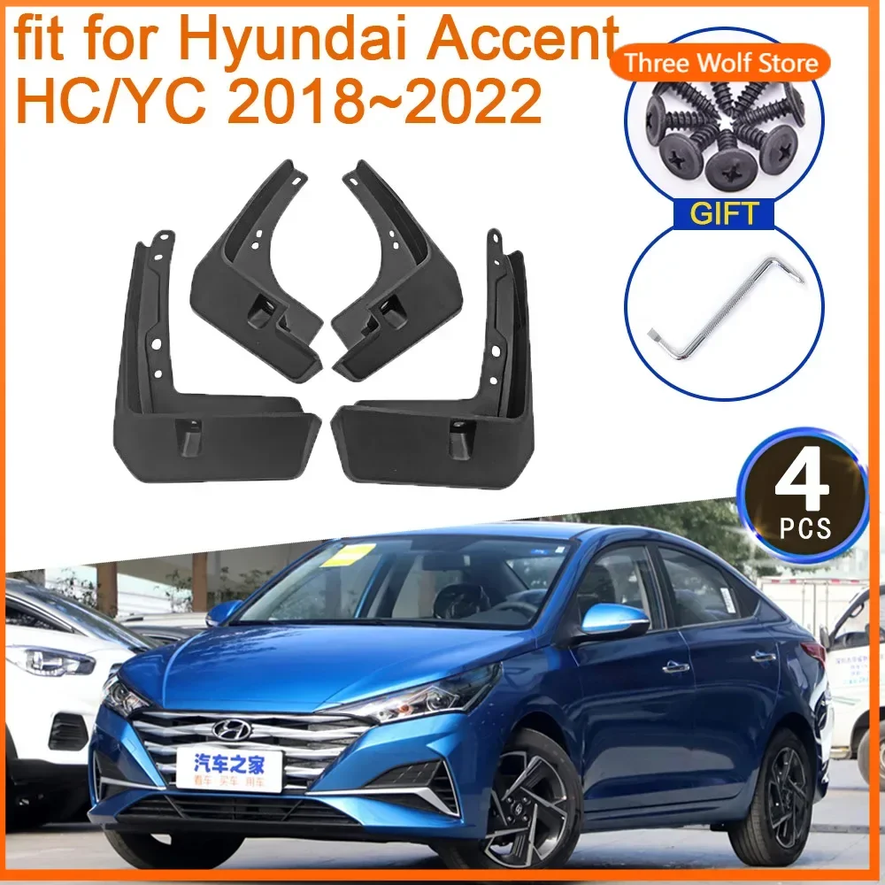 

Брызговики для Hyundai Accent HC YC 2018 ~ 20222, аксессуары 2019 2020 2021, брызговики, передние и задние колеса, брызговики на крыло, брызговики