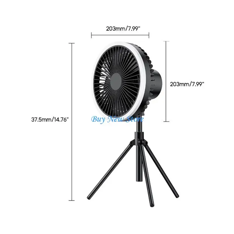 20CE 2 in 1 Canopy Fan with Tripod + Light Remote Control Table Fan for Bedroom Dorm
