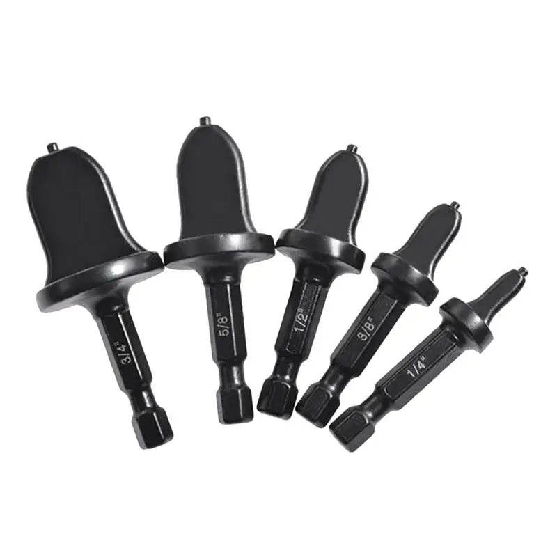 PZHI-5Pcs Electric Reamer Pipe Air Conditioner Hex Handle Tube Expander Swaging Drill Bit Set