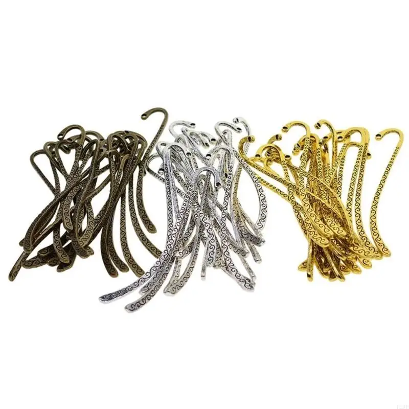 U2je 30pcs vintage terukir logam hook untuk pembaca pecinta buku
