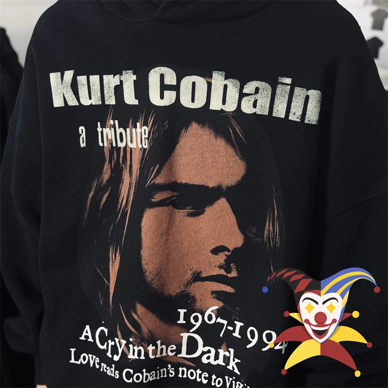 

2024fw KURT COBAIN ВИНТАЖНАЯ толстовка с капюшоном для мужчин и женщин, пуловеры лучшего качества