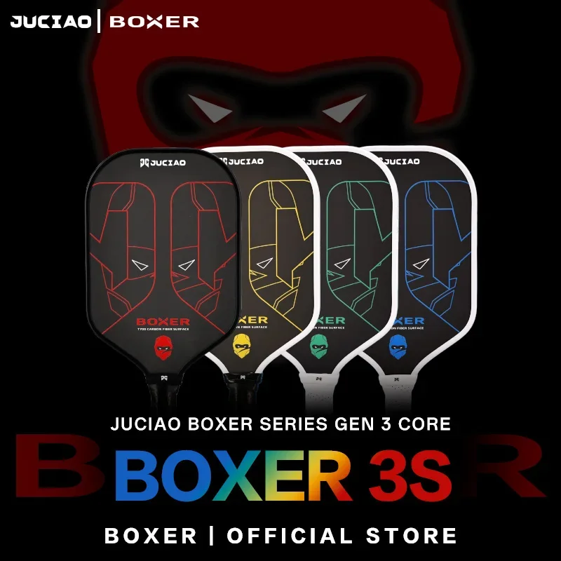 

BOXER 3S Thermoformed T700 Raw Carbon Fiber Pickleball Paddle For Power & Spin (16MM)