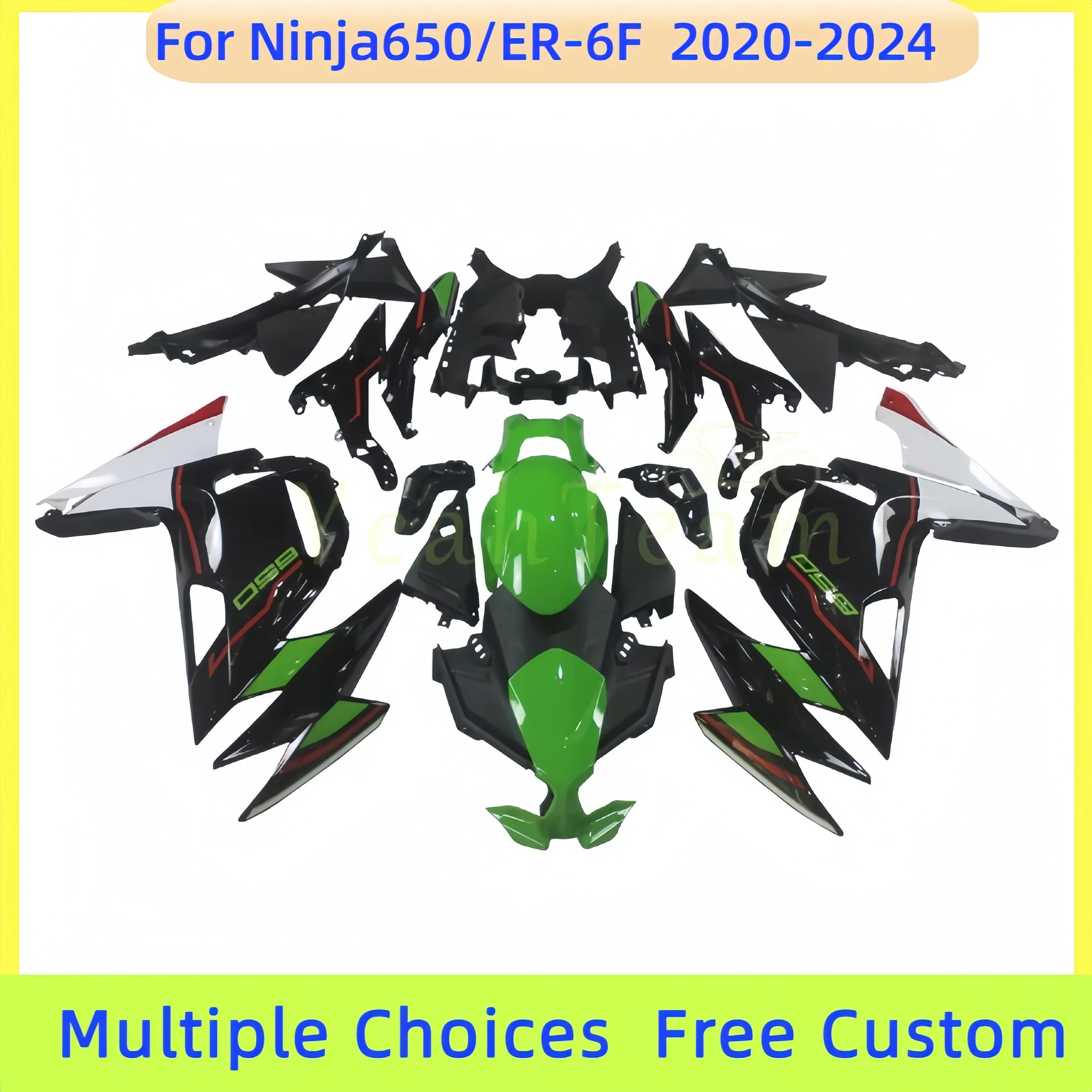 

New Ninja650 2020 2024 ER6F Motocycle Fairing kit for KAWASAKI 2021 2022 2023 ER-6F NINJA 650R Green Black White Fairings set