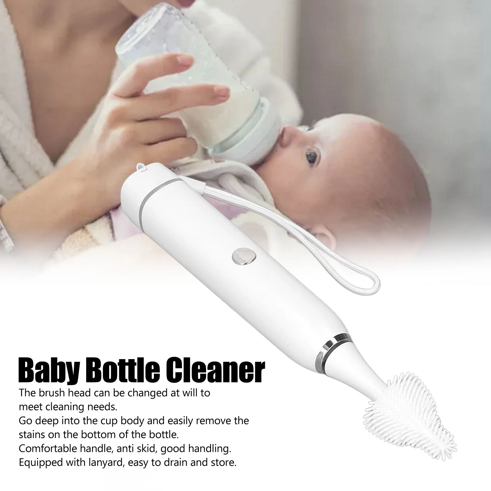 Baby Bottle Cleaner Electric Baby Bottle Brush Waterproof Bottle Cleaner Brush Cleaning Tool for Kids Electric Baby Bottle Brush