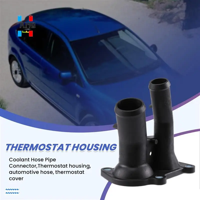 A19Q-Thermostat Housing Coolant Flange Fit For Ford C-Max Focus Fusion Mondeo Fiesta 2001-2012 1707050 2S6G-9K478-BC