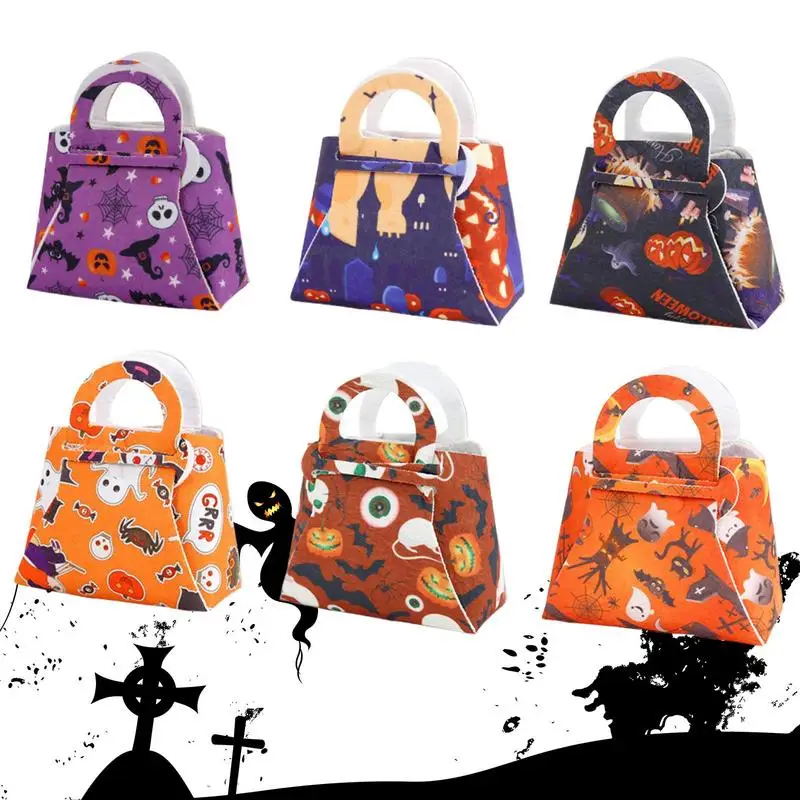 

Halloween Treat Bags Halloween Goody Tote Bags With Handles Sturdy And Exquisite Treat Gift Bags Halloween Trick Or Treat Bags