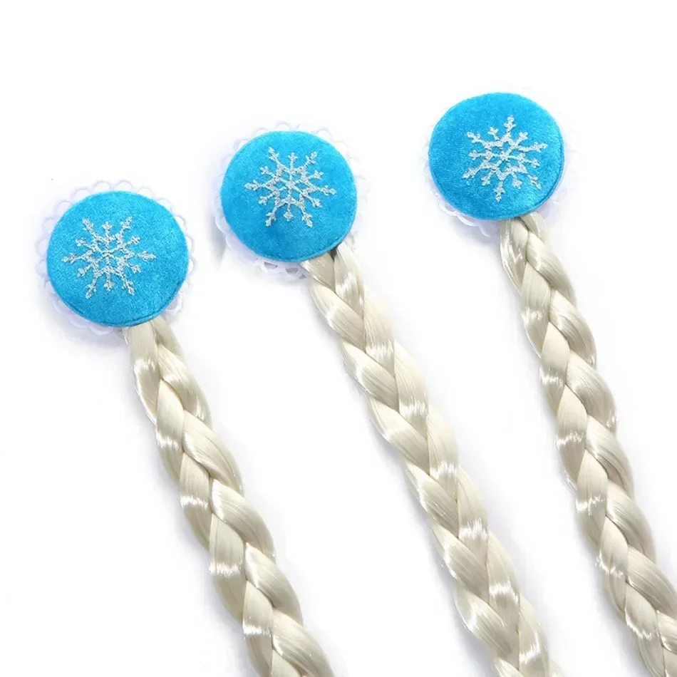 Kids Elsa Dress Up Braided Wig Braids Princess Dress Up Props Stage Performance Hair Anna COS Hair Kids Birthday Hairpin BB Clip